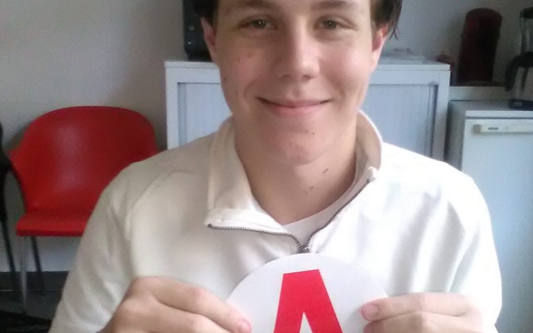 Sebastien a réussi son Permis le 14/09/2016